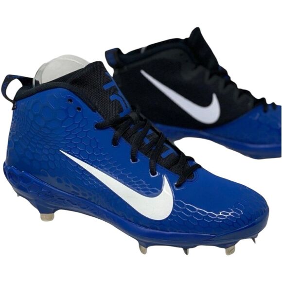 Nike Cleats Men's 12 Blue Baseball Force Zoom Trout 5 Pro White AH3372-401 Meta - Picture 1 of 9